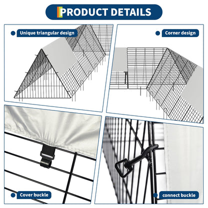 236.2" x 157.5" x 24.2" Chicken Tunnels for Yard, Portable Chicken Coop with Corner Frames, 2 Sets, Easy Installation, for Chickens, Ducks, Rabbits