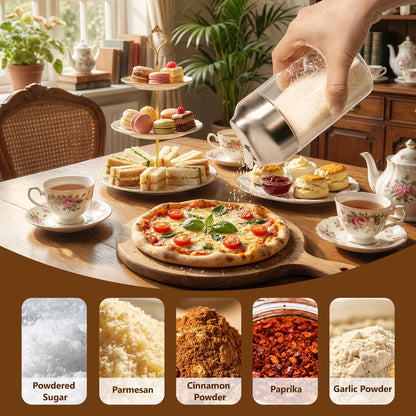 Sugar Dispenser with Flip-Top Pour Spout, 12 oz Glass Multi-Purpose Shaker for Sugar, Parmesan, Spices & Seasonings, Perfect for Coffee Bar, Tea, Baking & Kitchen Use