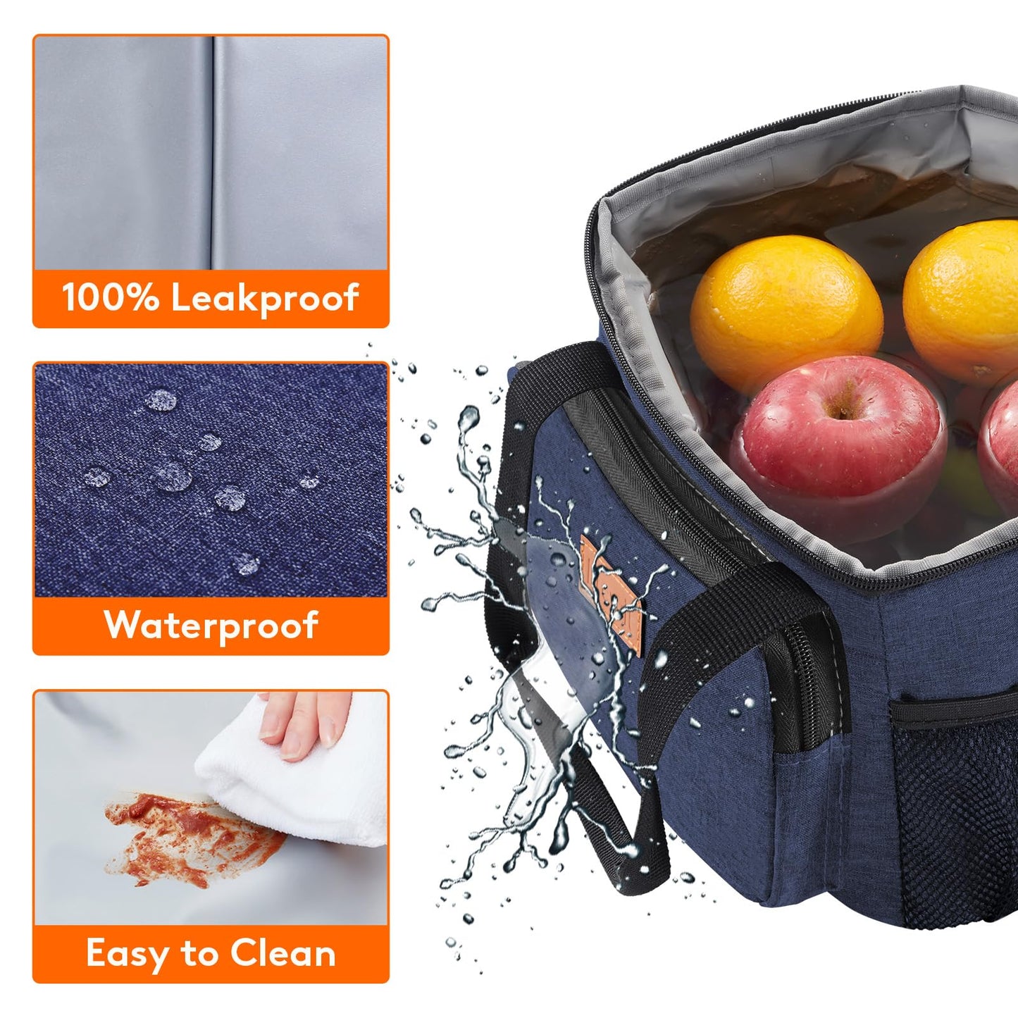 Lifewit Medium Lunch Bag, Insulated Lunch Box, Soft Cooler Cooling Tote for Adult Men Women, Dark Blue 12-Can (9L)