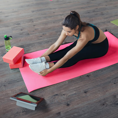 BalanceFrom 7-Piece Yoga Set with 71x24x0.5 Inches Extra Thick Mat and Carrying Sling – Includes 2 Blocks, Stretch Strap, 2 Towels, and Knee Pad for Home, Studio, and Gym Workouts