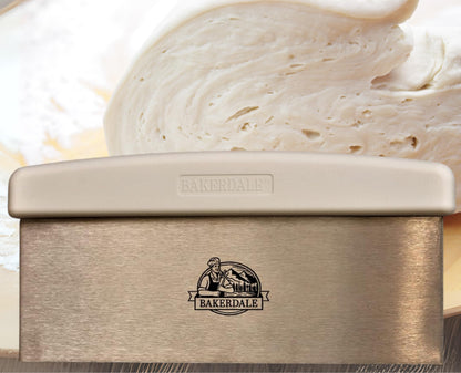 Bakerdale Large Bench, Dough, Cake Scraper, Icing Smoother Spreader, 10-inch Long Stainless Steel Blade, with White Polypropylene Handle