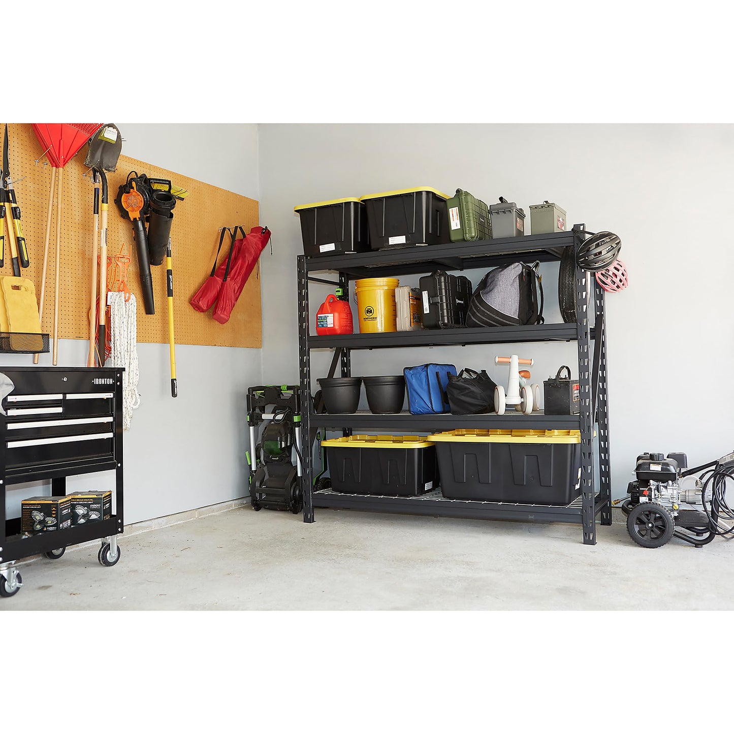 Ironton 4-Tier Industrial Steel Shelving Unit, 8,000-Pound Load Capacity, Garage Storage Rack, 77" W x 24" D x 72" H