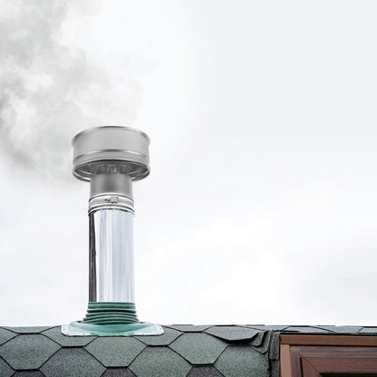 Vent Systems 4" Inch Round Roof Vent Cap – Galvanized Steel Chimney Rain Guard with Wind Shield – Heavy-Duty Weather-Resistant Protector Cap for Exhaust, Stove Pipe, Chimney - Outdoor Use