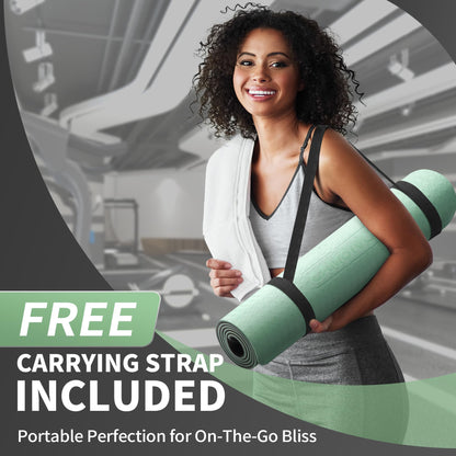 CAMBIVO Yoga Mat for Women Men Kids, 72" x 24" TPE Yoga Mats, 1/3 & 1/4 & 2/5 Inch Extra Thick Yoga Mat Non Slip, Workout Mat with Carrying Strap for Yoga, Pilates,Meditation and Floor Exercises