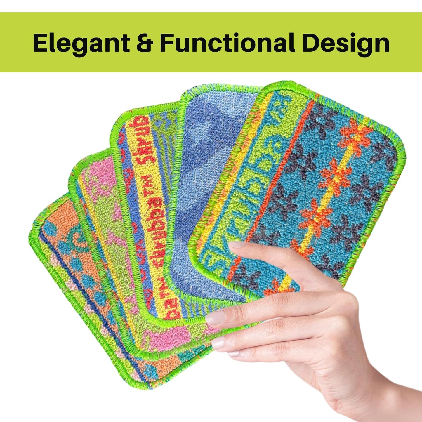 Wet-it! Skrubba 6-Pack Reusable Dish Scrubbers – Non-Scratch Scouring Pads for Kitchen & Household – Eco-Friendly, Dishwasher Safe Scrub Sponges for Dishes, Pots & Pans (Vogue)