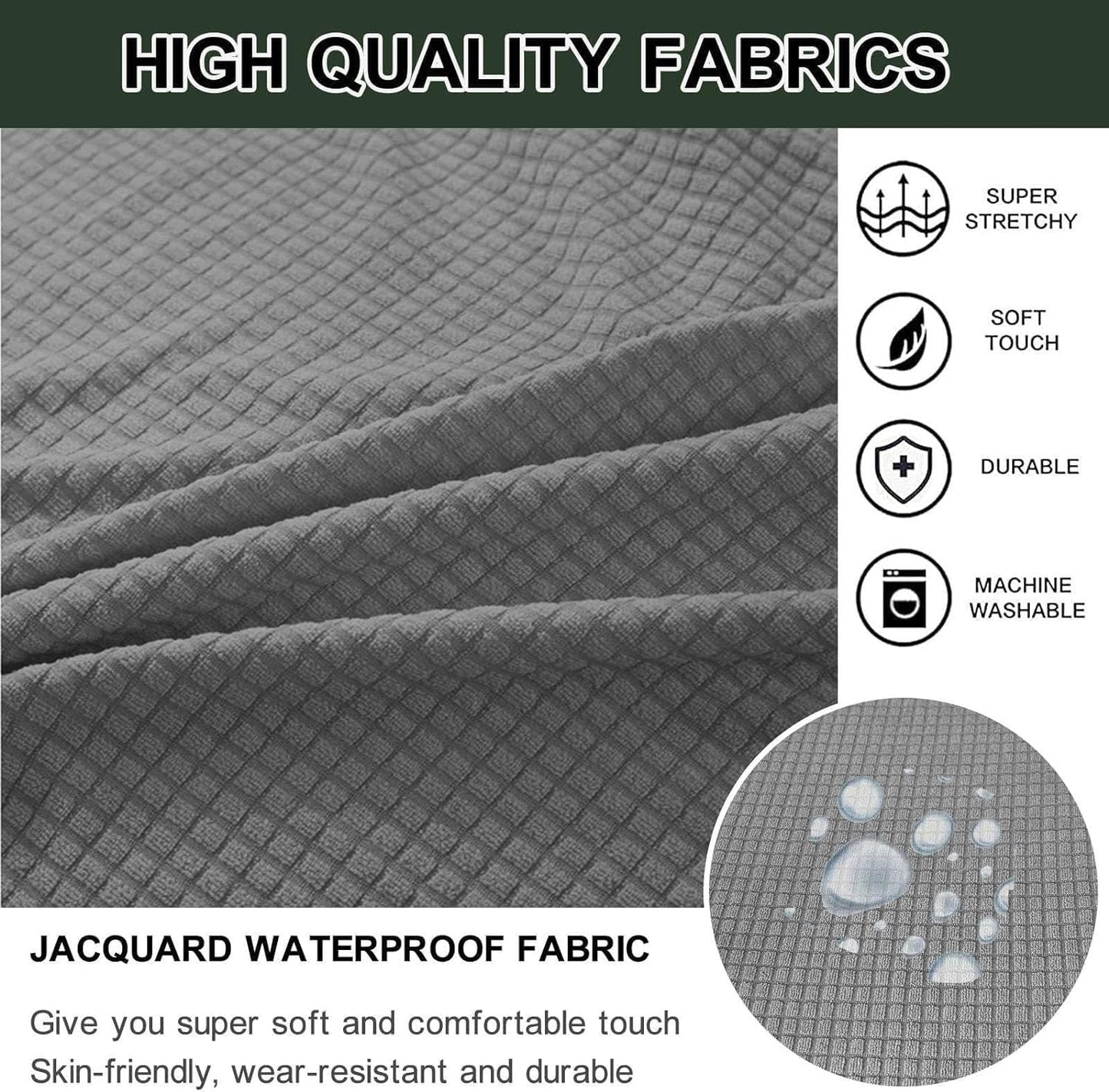HYGPP Washable(C,20x20IN) Round Ottoman Slipcover Cover Outdoor Small/Large Footstool Protector Covers Stool Ottoman
