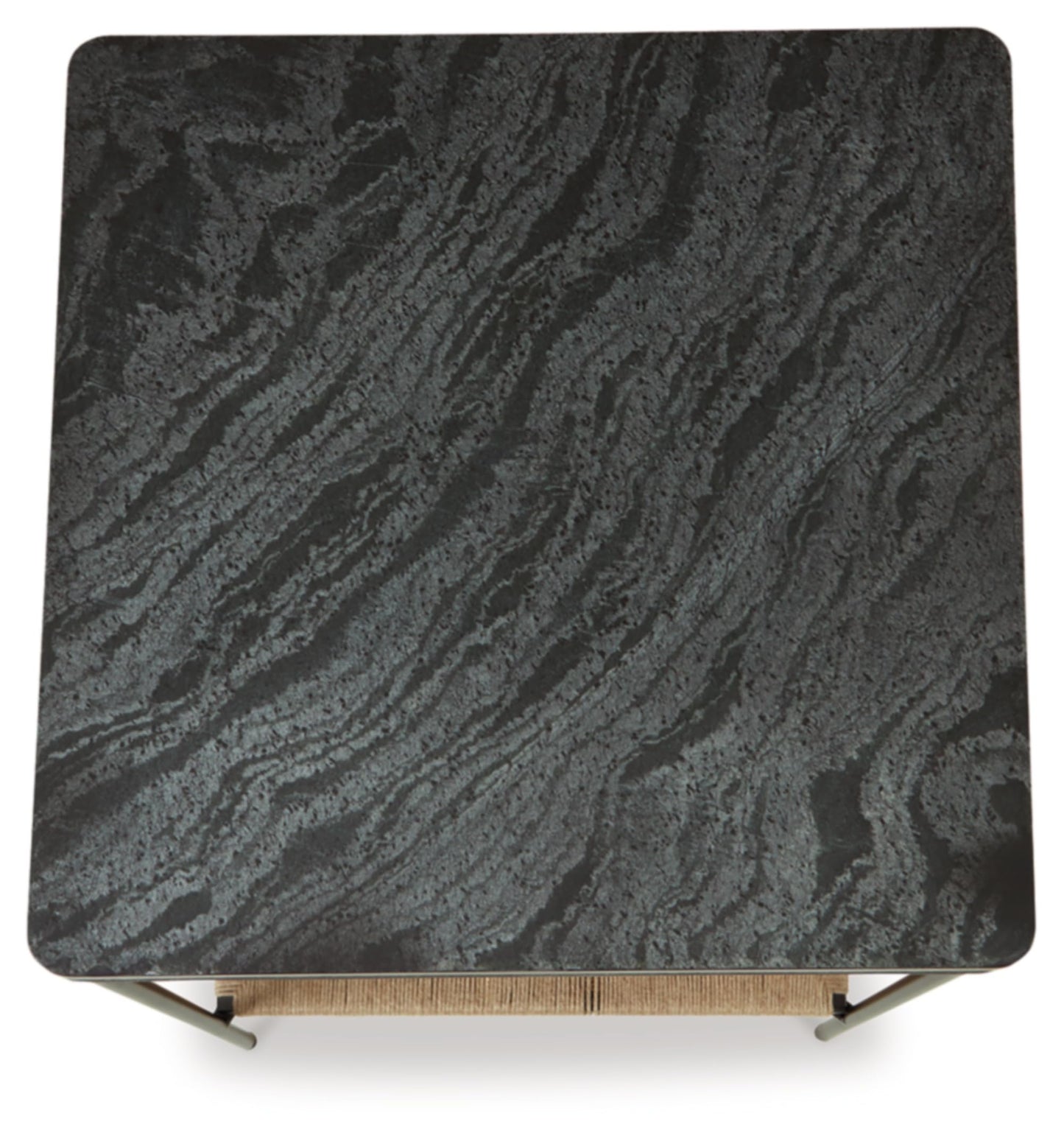 Signature Design by Ashley Minrich Eclectic Accent Table with Lower Shelf, Black & Light Brown