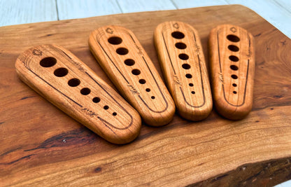 Handmade Cherry Hardwood Herb Stripper – Multi-Size Holes for Rosemary, Thyme, Oregano – Artisanal Kitchen Tool from Central Kentucky Woodshop, Food-Safe Finish