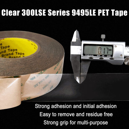 3M 300LSE Double Side Tape Heavy Duty 36ft, Clear Mounting Tape Removable for Scrapbook,Transparent Sticky Tape Picture Hanging Strips, Adhesive Tape for LED Poster Art Craft
