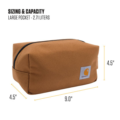 Carhartt Durable Travel Kit, Organize Essentials W/the Water Resistance Toiletry Bag, Carhartt Brown