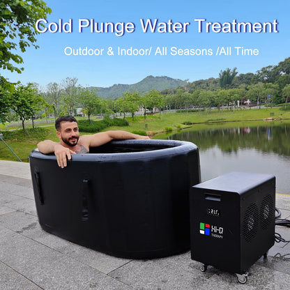 Hi-Q Therapy Ice Bath Tub Chiller, Inflatable Cold Tub PVC Material, All in one Plunge Chiller with Pump, 2600W Chilling Efficiency for Recovery