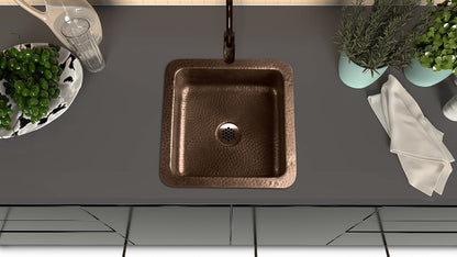 Monarch Abode Kitchen & Bar Sink – 12-inch Glasgow Dual Mount Drop in Bar Prep Sink, Hand Hammered Pure Copper Sinks, Drop in or Undermount Kitchen Sinks, Decorative Single Dual Mount Bowl