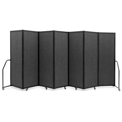 Artigwall Foldable Privacy Screens Rolling Room Partition with arms Versatile Freestanding Dividers for Hospitals Clinics Nursing Homes Offices 7 Panel, Dark Gray