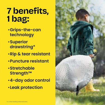 Glad ForceFlex Tall Kitchen Drawstring Trash Bags, 13 Gal, Fragrance Free, 80 Ct (Package May Vary)