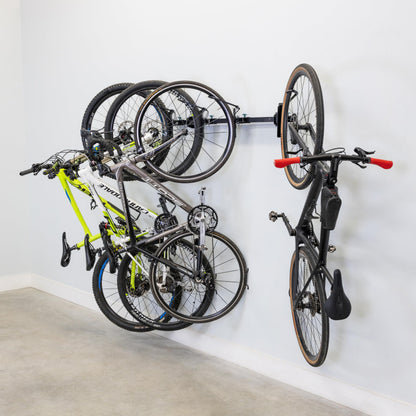 Teal Triangle G-Swivel Wall Mount Bike Rack for Garage - Premium Bicycle Stand & Hanger - Adjustable Bike Hanger for Garage with Rotating Hooks - Indoor Bicycle Rack System for 4 Bikes