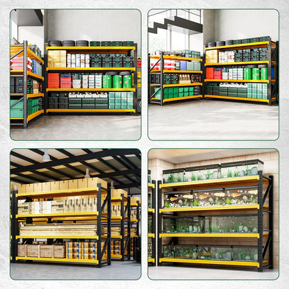Letaya 6000LBS Heavy Duty Storage Shelves,79" W Metal Garage Shelving Units,4 Tier Large Tall Industrial Shelving,Adjustable Utility Rack Shelf for Warehouse,Basement (Yellow, 79" W x 24" D x 79" H)