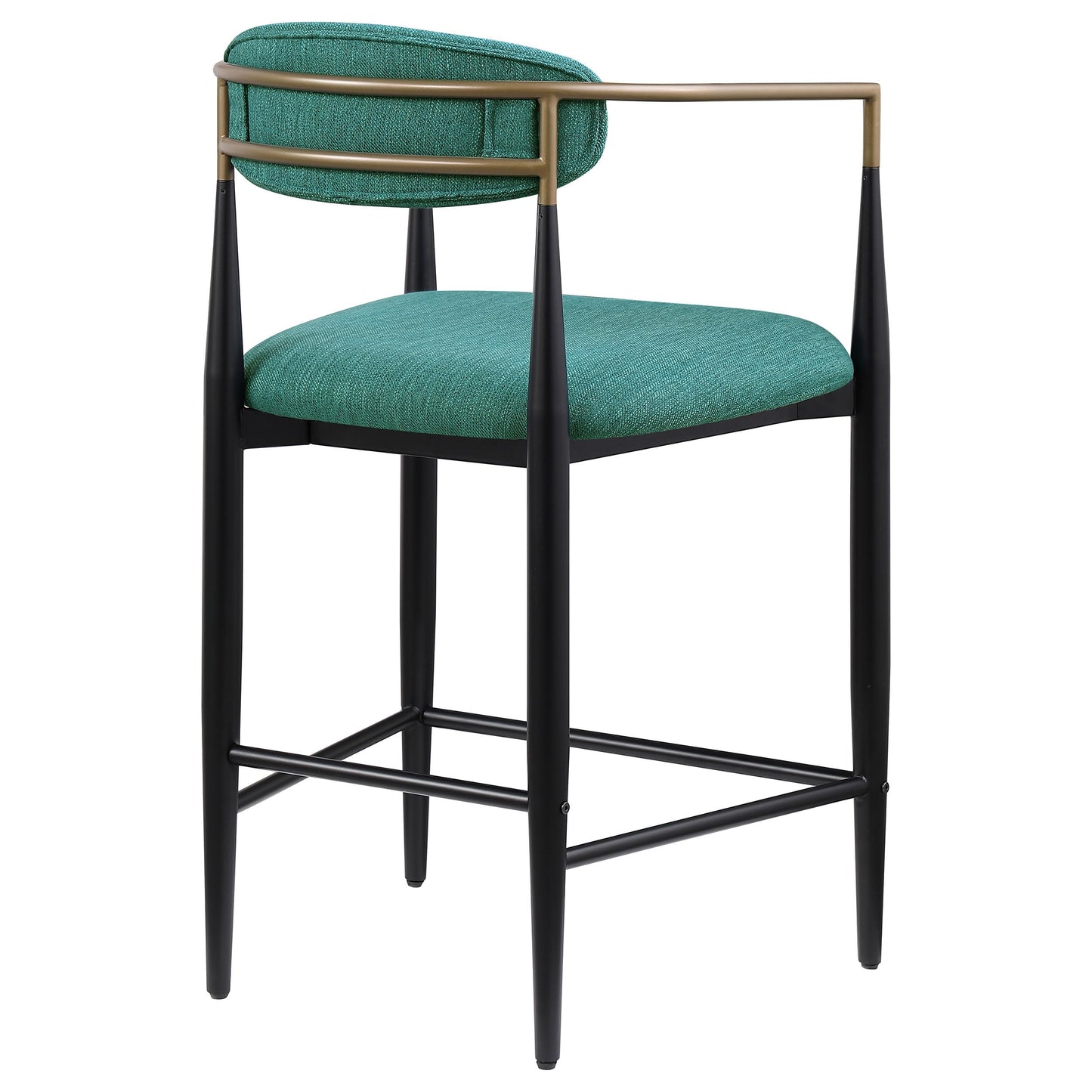 Coaster Home Furnishings - Tina - Fabric Upholstered Counter Height Chairs - Open Back, Padded Seat and Back, Footrest - Dining Room & Kitchen - Set of 2 - Green - 121185