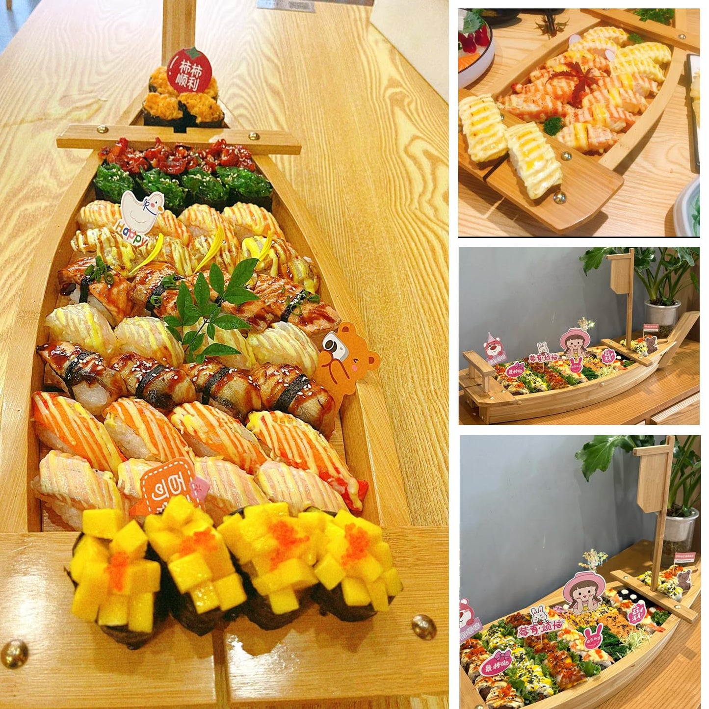 SYXRTSH 28" Sushi Boat Serving Tray, Sushi Plate for Restaurant or Home, Large Sushi Boat Tray for Restaurant Use