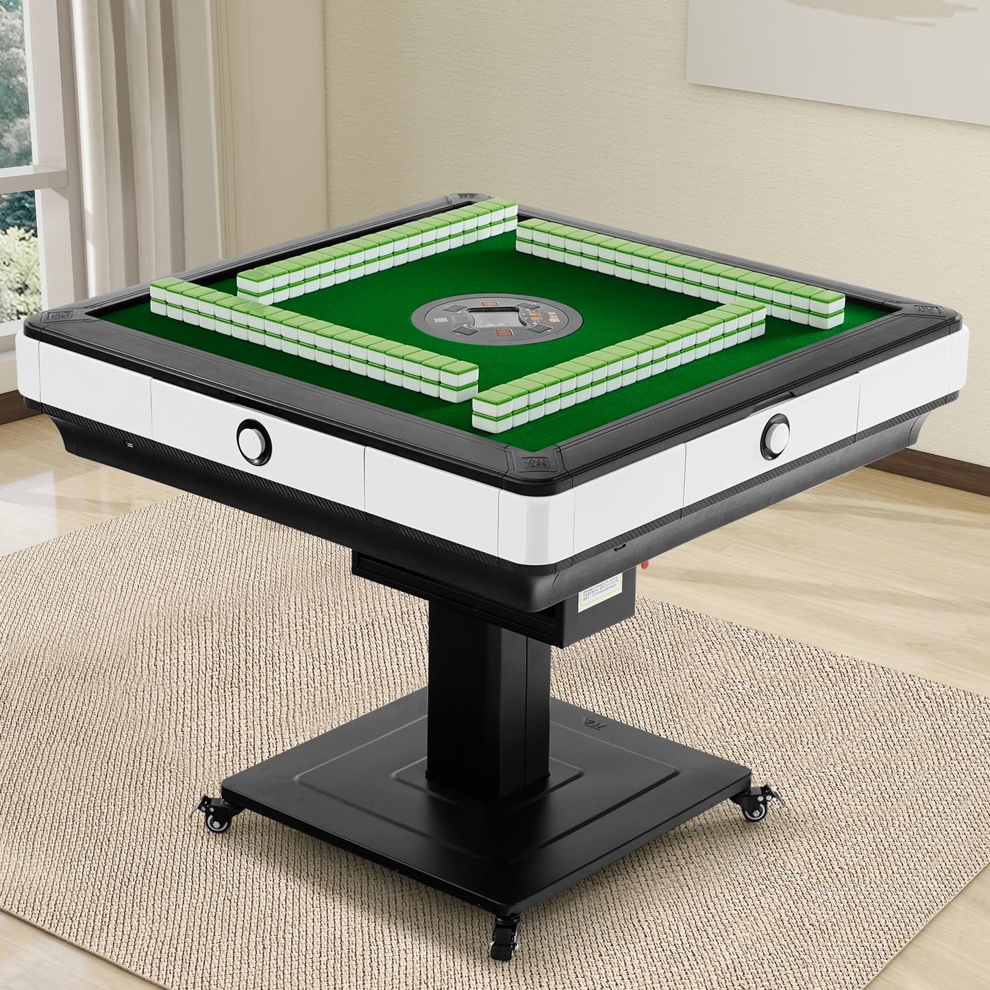 TREZHILU Chinese Mahjong Table Automatic,No Numbered Tiles,with 2 Sets of 42mm 144 Tiles,Automatic Mahjong Table Suitable for Home & Outdoor Leisure, Gifts for Chinese Players