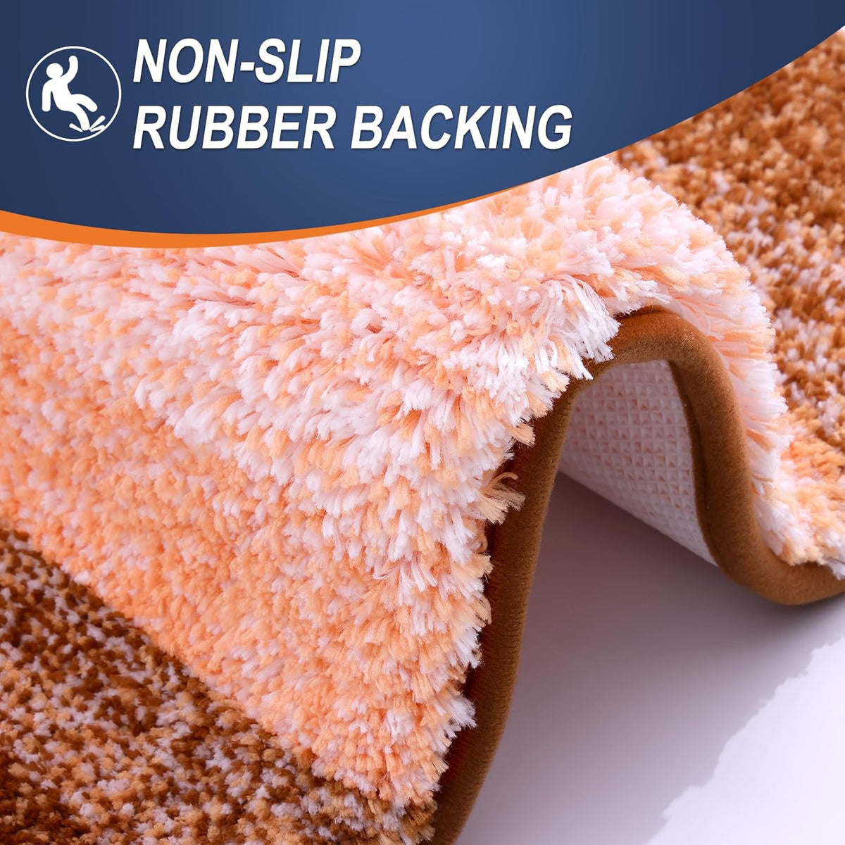 OLANLY Bathroom Runner Rug - Extra Soft Microfiber Mat | Quick-Dry, Washable, 70x24 Inches, Orange