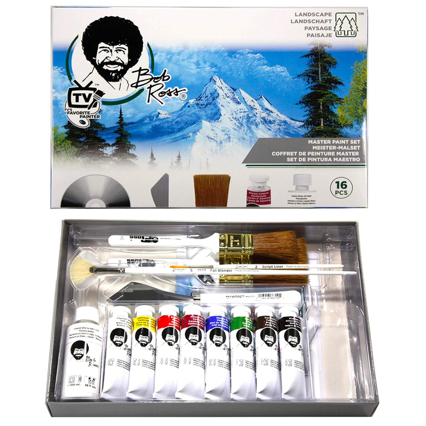 Bob Ross Master Artist Oil Paint Set & 2-in-1 Studio Easel Combined Set