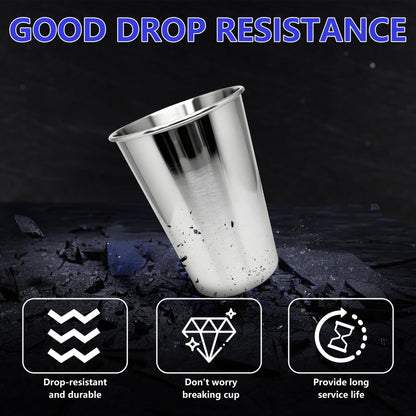 MigongBoyi 30PCS 20-OZ Tainless Steel Cups,Metal Cups, Stainless Steel Pint CupsStackable Unbreakable Drinking Glasses for Party, BBQ Camping, (30)