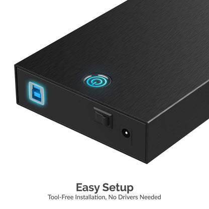 SABRENT USB 3.0 Enclosure for 2.5” & 3.5” SATA HDD/SSD – Tool-Free, UASP, LED Indicator, Plug & Play, Power Adapter & Cable Included – External Hard Drive Case for Windows/macOS/Linux (EC-KSL3)