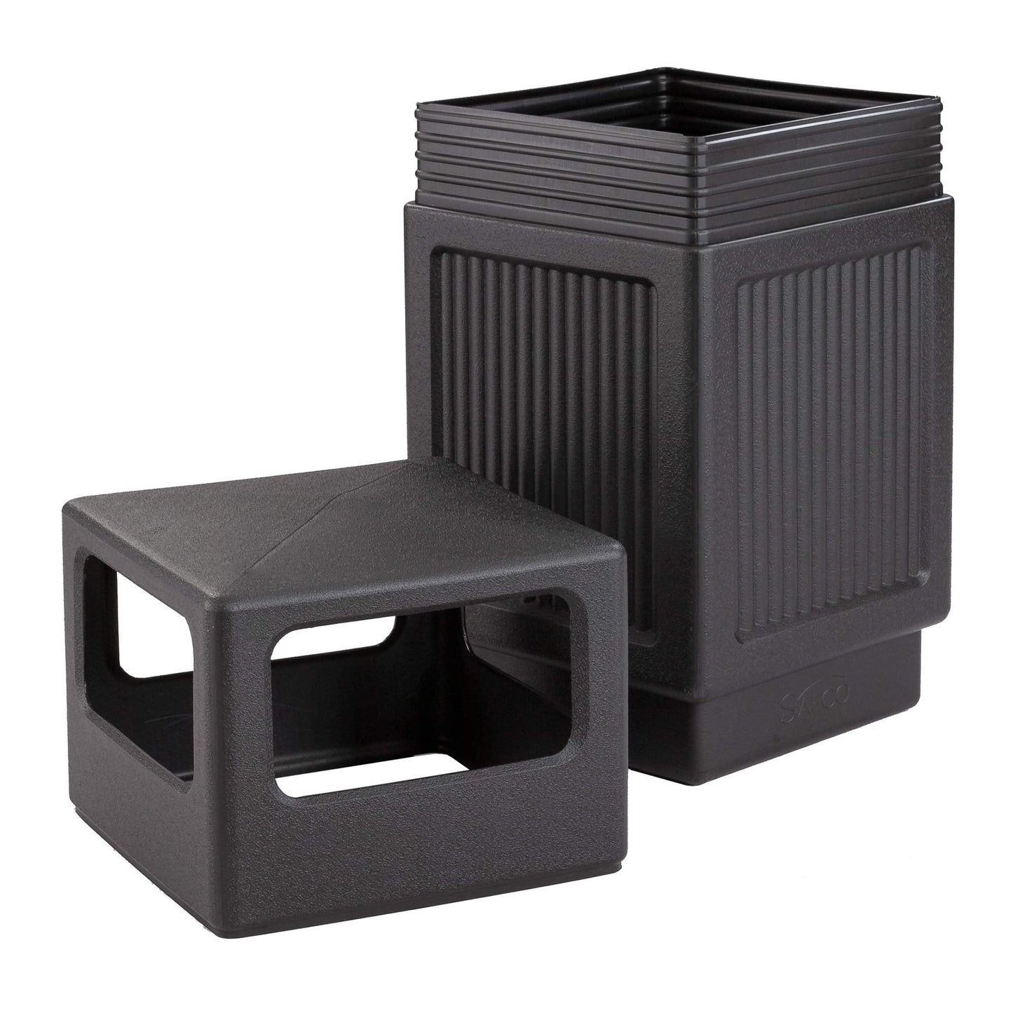 Safco Canmeleon Trash Can, 38 Gallons, Indoor and Outdoor Use, Durable & Weather-Resistant Commercial Garbage Can, Black
