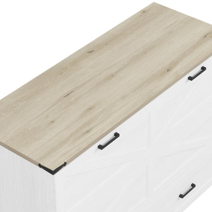 Ball & Cast Murphy Bed Queen,Farmhouse Hideaway Cabinet Bed with Charging Station and Large Storage Drawer,Foldable Wall Murphy Beds w/Slat Support,Space-Saving Furniture for Study,Office,White