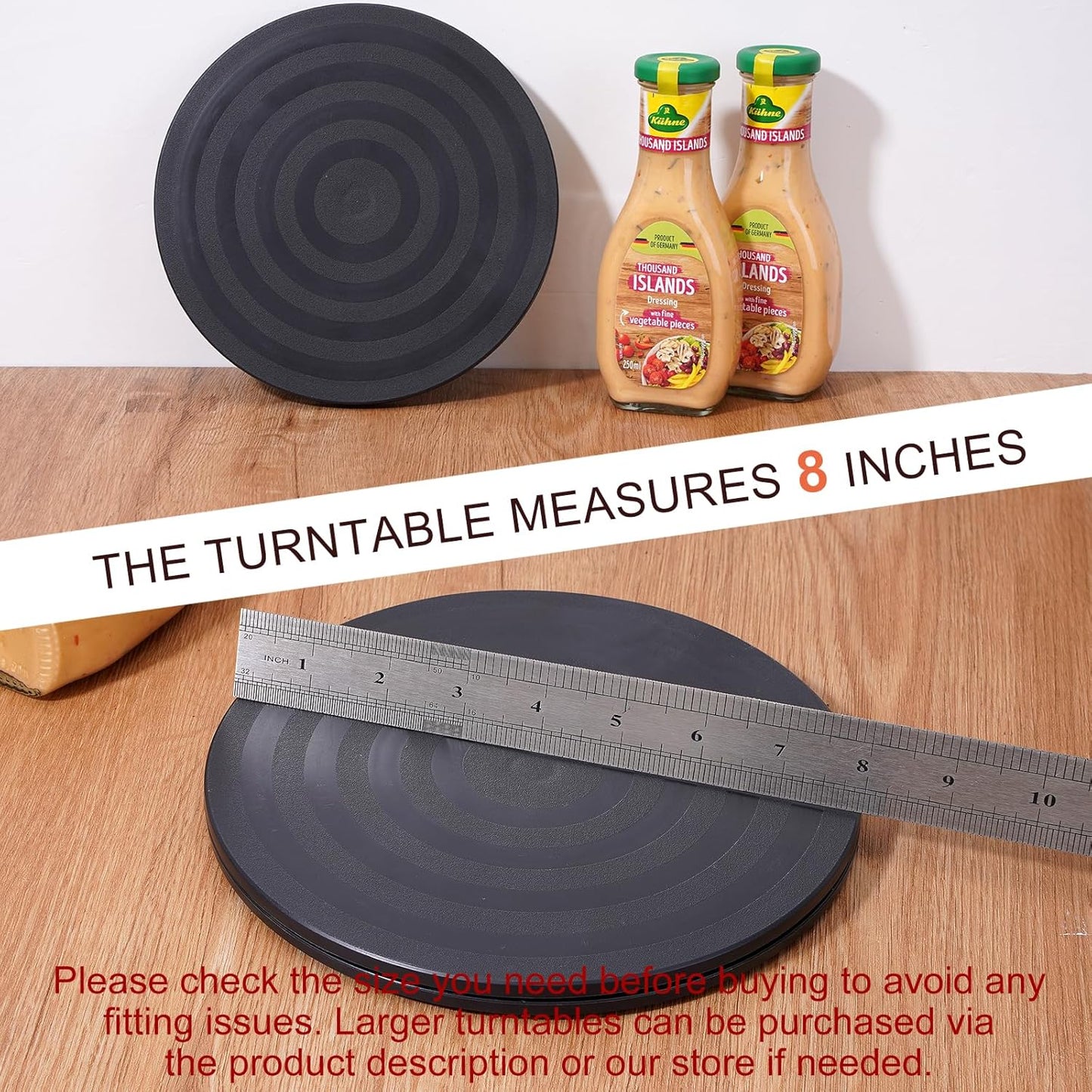 8 Inch 3Pcs, (360 Lazy Susan Turntable Organizer Eichzer Premium Heavy Duty Rotating Swivel Stand with Steel Ball