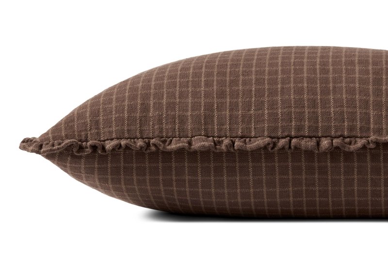 Loloi Chris Loves Julia Dinah Collection PCJ0012 Chocolate/Latte 16'' x 26'' Cover w/Down Pillow