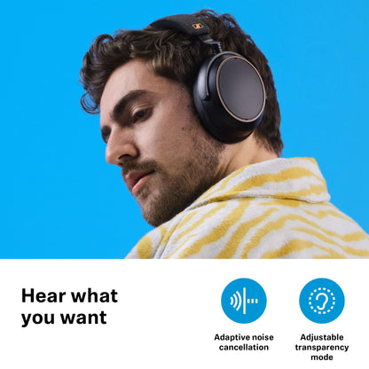 Sennheiser Momentum 4 Wireless Hi-Fi Headphones with Audiophile Sound, Bluetooth, Adaptive Noise Canceling, 60h Battery, Over-Ear Comfort, Foldable Design - Black/Copper (Renewed)