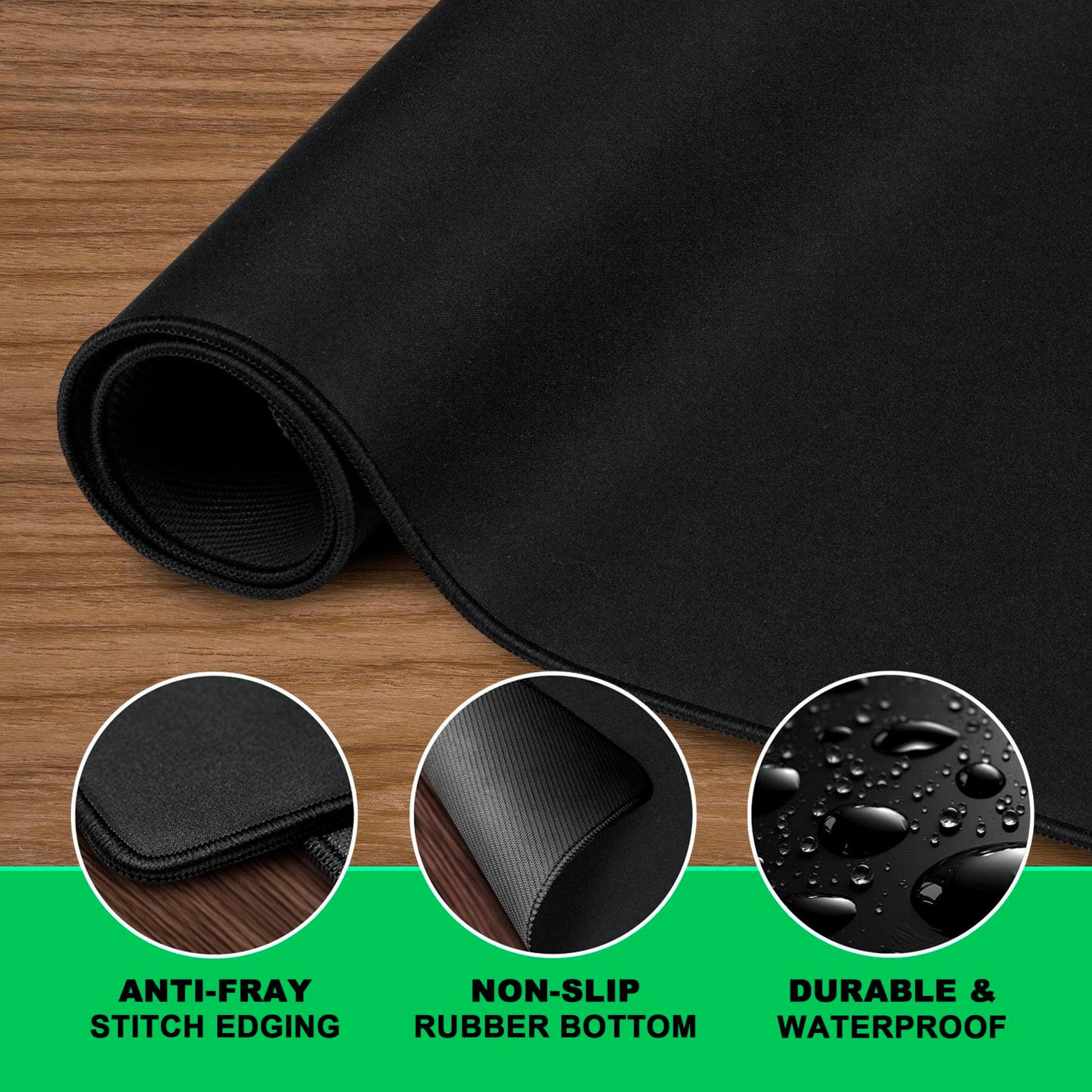 LifeTrim Huge 46”x17” 5mm Gaming Mouse Pad Large Mouse Pad for Desk Mouse Pad Gaming Giant Black XXL Thick Long Extra Large Extended Big Mouse Pad Gamer Desk Mat