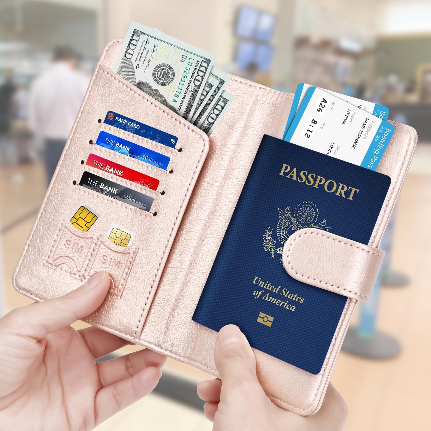 Herain Passport Holder for Travel, Passport Cover Wallet Case Women Men Travel Cruise Essentials, Passport Book Holders Travels Gifts Must Haves Accessories