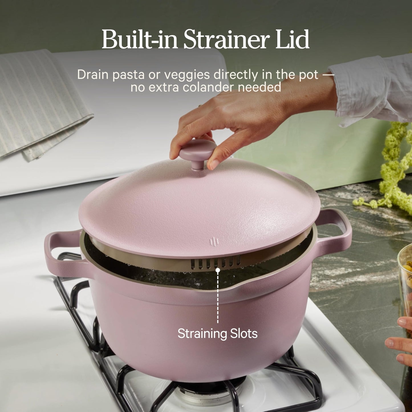 Our Place Perfect Pot | 5.5 Qt Ceramic Pot with Lid & Spatula | Patented 8-in-1, PFAS-Free Nonstick, Non-Toxic Cookware | Induction & Oven-Safe up to 450°F | Char