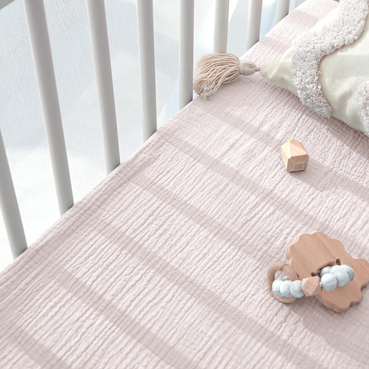 Lulu Moon Muslin Crib Sheets - Fitted Crib Mattress Sheets for Boys and Girl - 28"x 52", 2 Pack