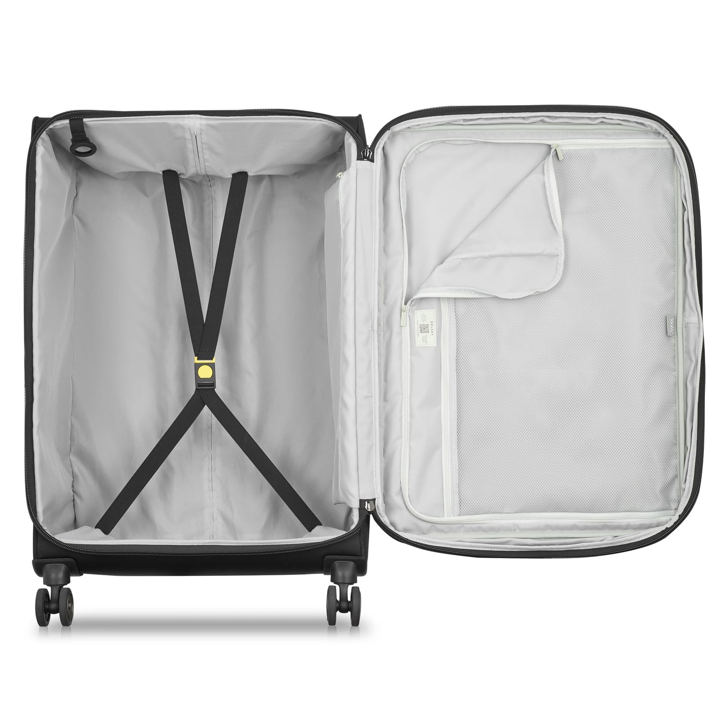 DELSEY PARIS Cruise 3.0 Softside Expandable Luggage with Spinner Wheels, Black, Checked-Large 28 Inch