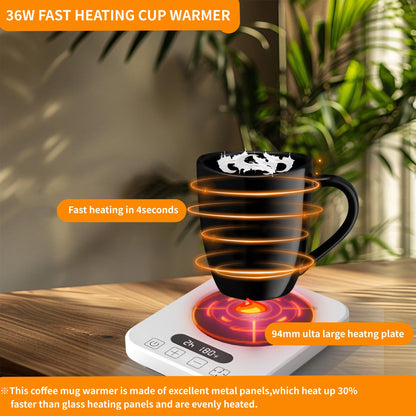 Coffee Mug Warmer,Cup Warmer with 7 Temp Settings,8H Auto Shut Off & 12H Timer,Fast Bottle Warmers for All Bottles,The Ultimate Coffee Warmer Plate for Beverage Lovers (White)