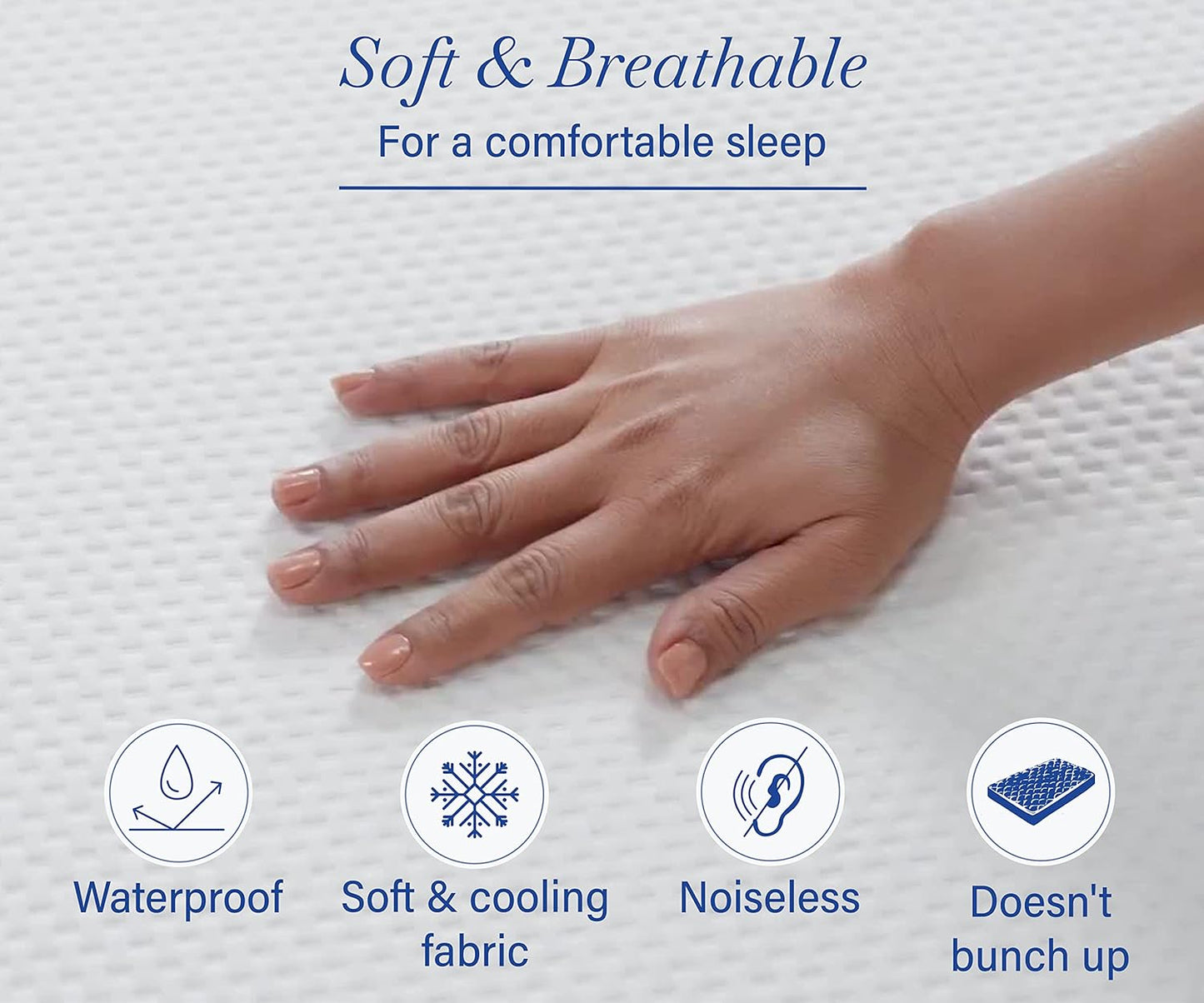 California Design Den Premium Waterproof Mattress Protector for Full Size Bed, Soft Cooling Noiseless