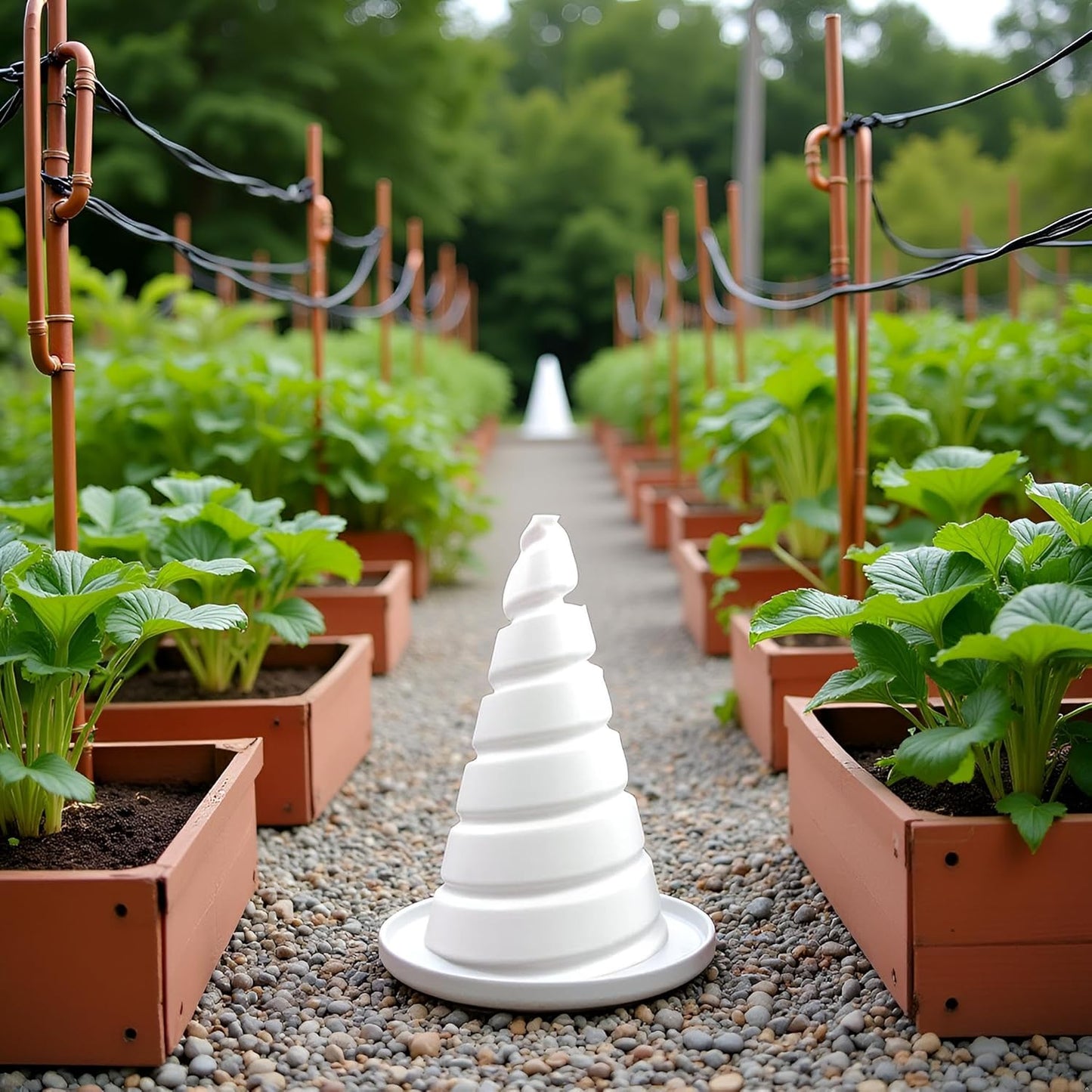 White Coil Winding Jig for Electroculture Gardening, Copper Gardening Antenna Tool for Growing Plants and Vegetables