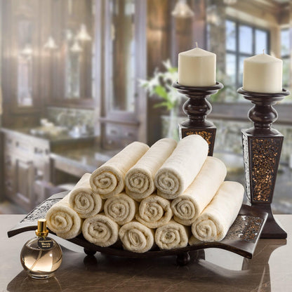 Monogrammed Gifts Fingertip Towels, Set of 4, 11 x 18 Inches, Decorative Golden Brown Embroidered Towel, Extra Absorbent