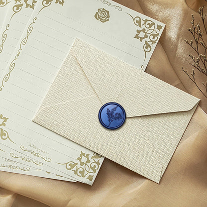 fsalisa 60pcs Wax Seal Stickers Wedding Invitation Envelope Seal Wax Stickers, Botanical Self Adhesive Seal Stickers for Christmas Invitations Cards Wine Packages Gift Wrapping (Royal Blue#-A)