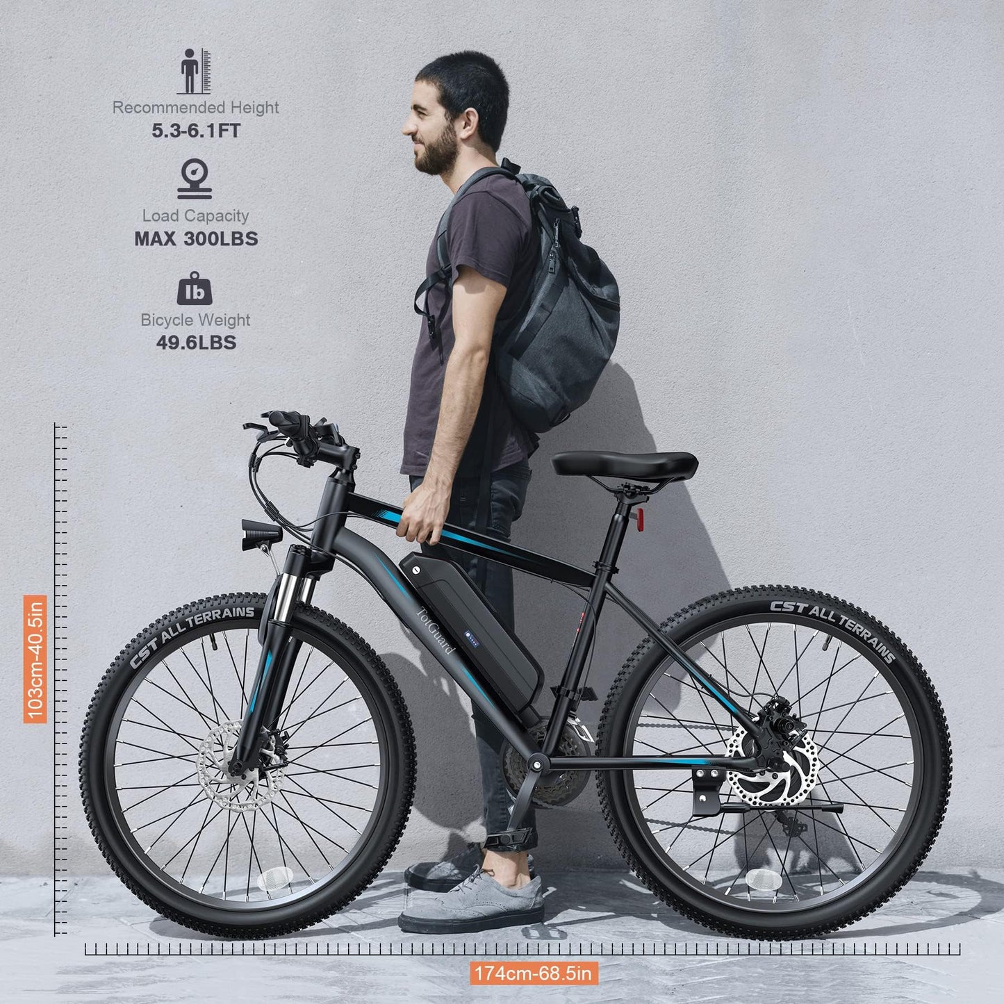 Wooken Electric Bike for Adults with 500W Motor, 27.5" Ebike with 48V 499WH Removable Battery, Up to 55Miles Electric Mountain Bike, 19.8MPH Adults Electric Bicycle with LCD Display, 21 Speed