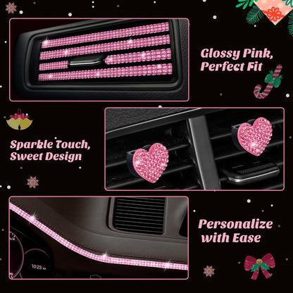 Pink Car Accessories Advent Calendar 2025 for Women - 24 Days of Pink Gift Set, Christmas Countdown Calendar with Sparkly Interior Décor, Luxury Holiday Gifts for Wife, Girlfriend, Mom, Coworker