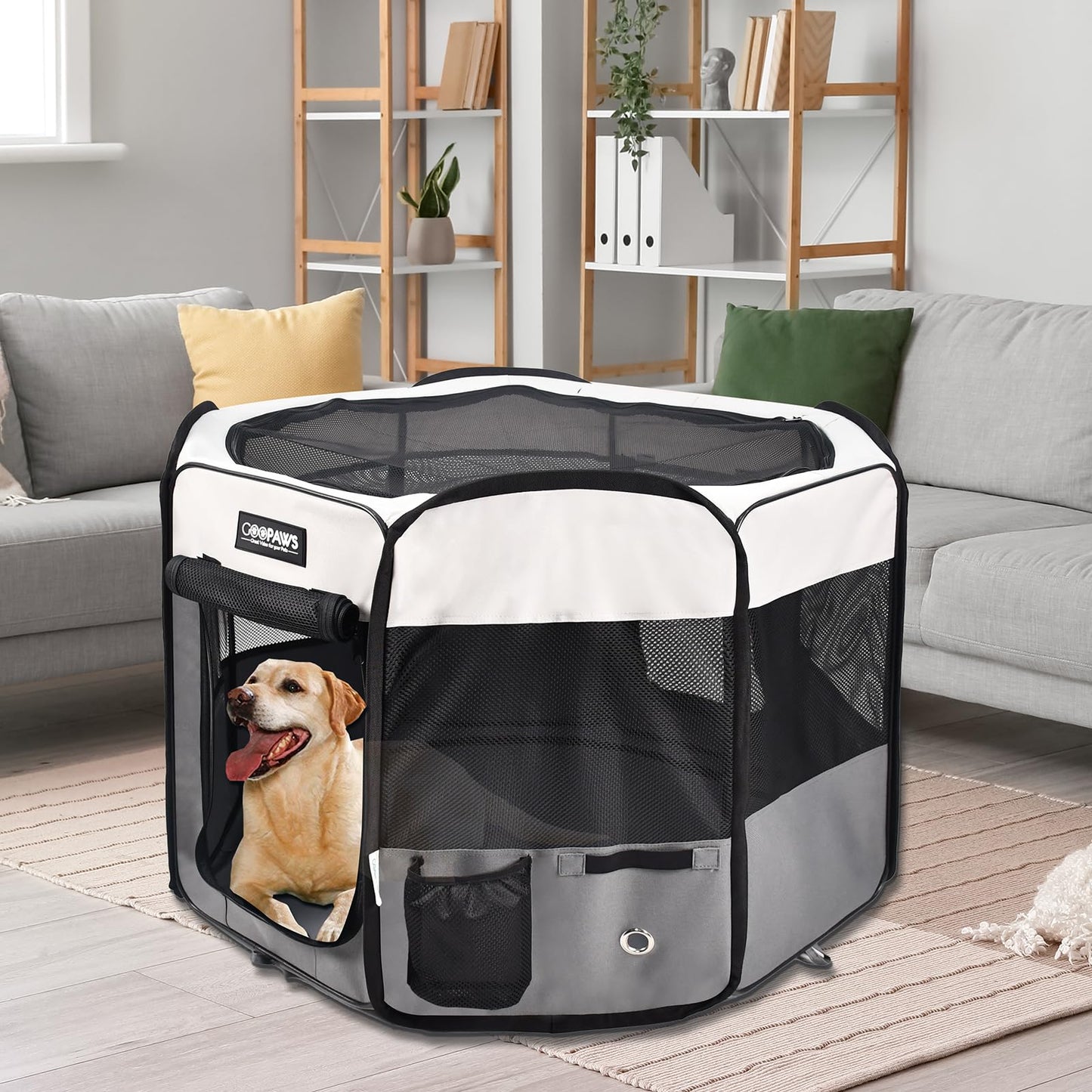 JESPET Pet Dog Playpens 36", 45" & 61" Portable Soft Dog Exercise Pen Kennel with Carry Bag for Puppy Cats Kittens Rabbits, Indoor/Outdoor Use