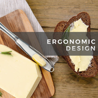 Simple preading Stainless Steel Butter Spreader, Butter Knife - 3 in 1 Kitchen Gadgets (2 Set)