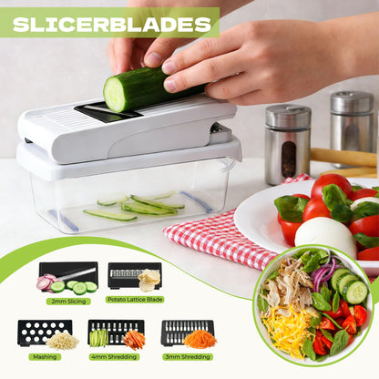 LENoll 17-in-1 Vegetable Chopper, Multifunctional Mandoline Slicer, Onion Dicer Veggie Cutter with Container & Gloves, Food Chopper for Potato Carrot Garlic Salad, Kitchen Gadgets for Home Cooking