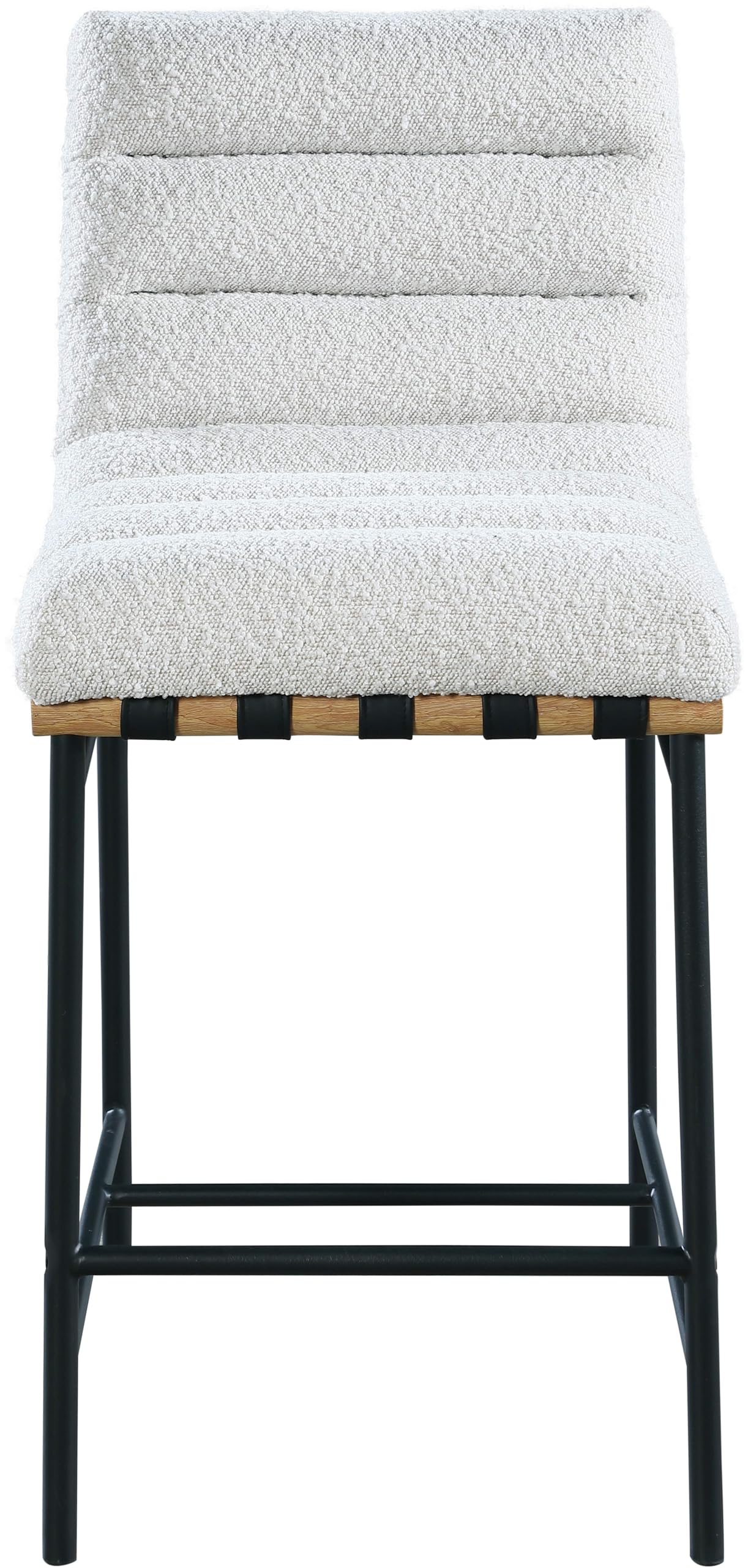 Meridian Furniture 857Cream-C Burke Collection Modern | Contemporary Boucle Fabric Upholstered Counter Stool, Cream, 18" W x 24" D x 37.5" H