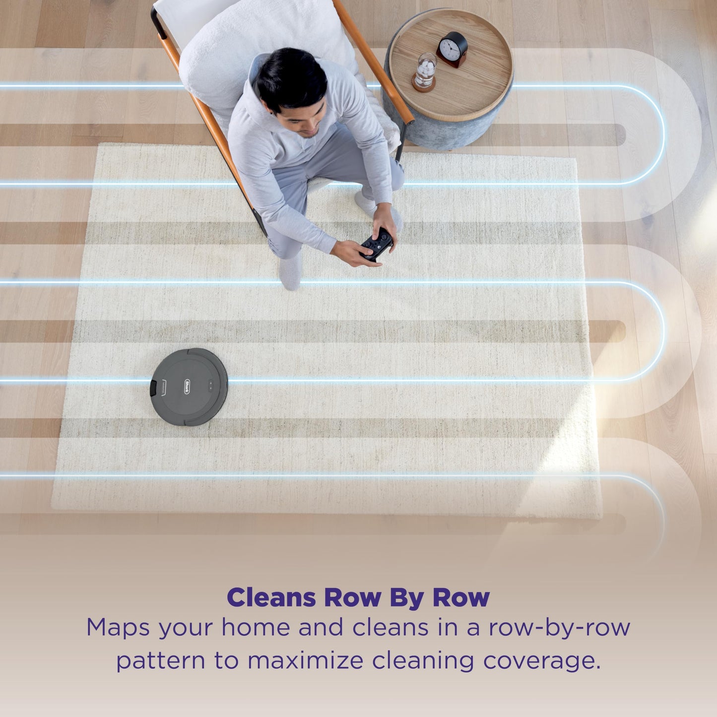 Shark Navigator Robot Vacuum with Bagless 30-Day Capacity Self-Empty Base, Powerful Suction, SmartPath Navigation, Self-Cleaning Brushroll, for Carpets & Hard Floors, White, AV2110S