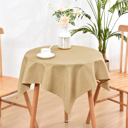 36 36 Inch Wolkemer Small Square Tablecloth x Faux Linen Khaki Coffee Table Cover Water-Resistant Farmhouse Decorative